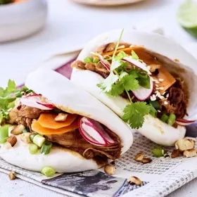 Bao Buns À L’effiloché De Porc